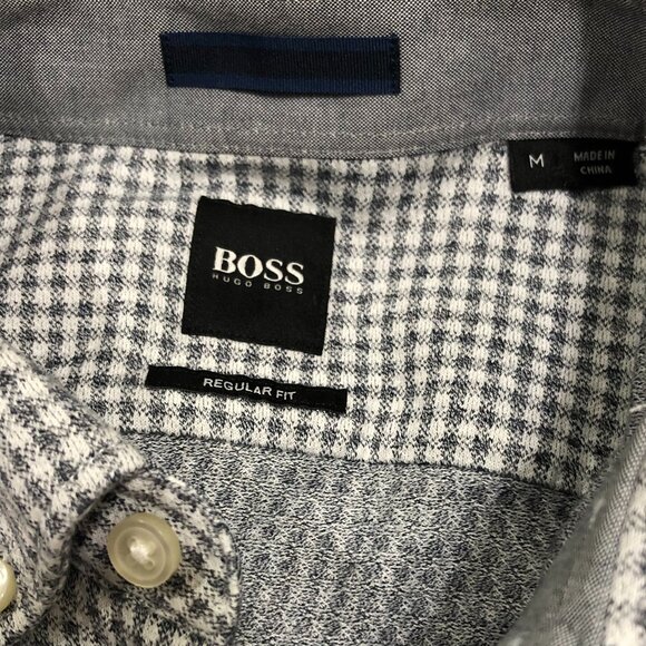 HUGO BOSS Men's Button Up Dress to Impress Shirt Plaid Long Sleeve Casual Sz M - Picture 3 of 6